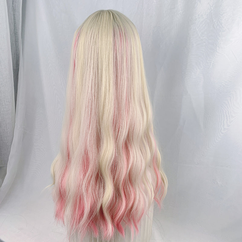 Vitality girl gradient peach pink wig WS2341