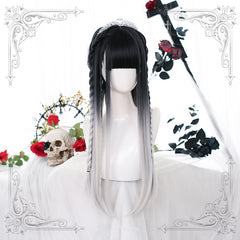 Harajuku soft girl Lolita black and white gradient wig WS2168
