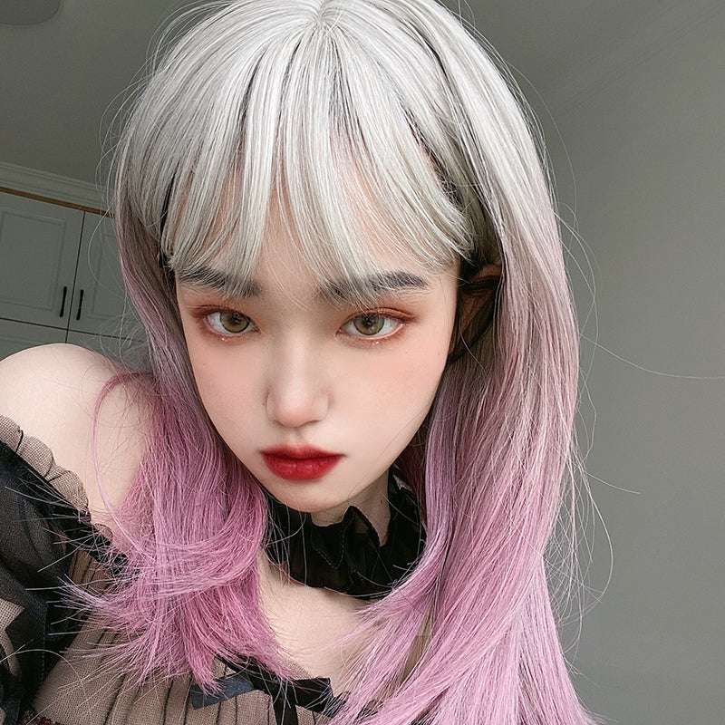 lolita purple gray color gradient wig WS2252