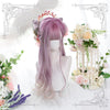 Harajuku Lolita Pink Purple Long Curly Wig WS1299