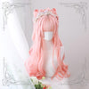 Lolita Orange Pink Long Curly Wig WS1073