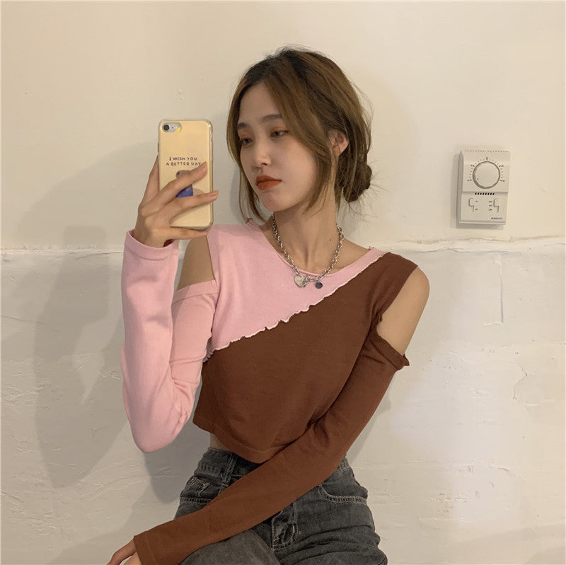 Stitching contrast top SS2522