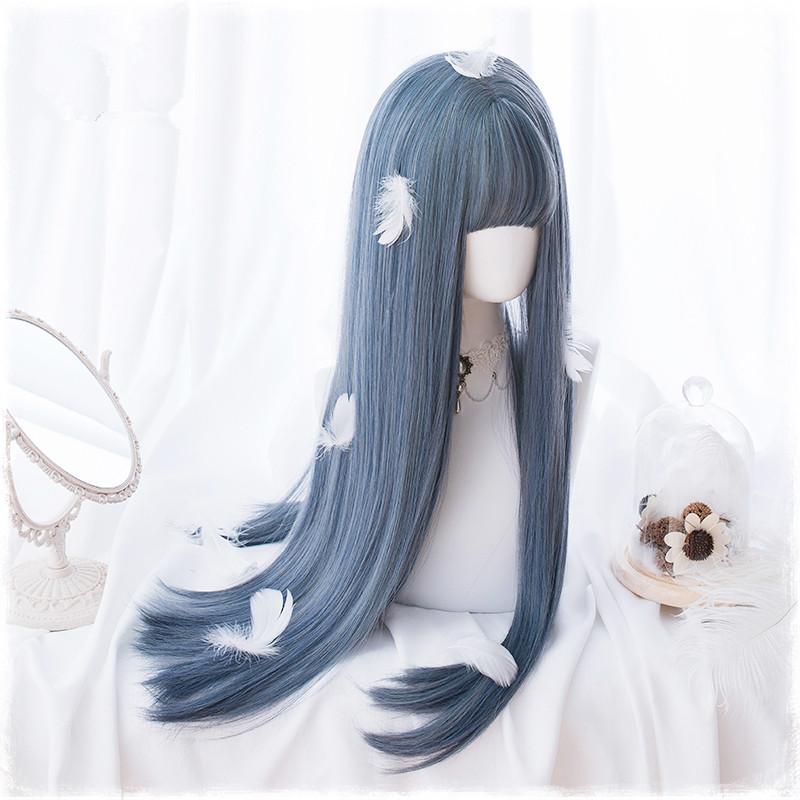 Air bangs long straight hair lolita Japanese wig WS2023