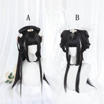 Chinese style Lolita antique black long straight wig WS2065