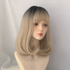 Linen gold medium long straight wig WS2251