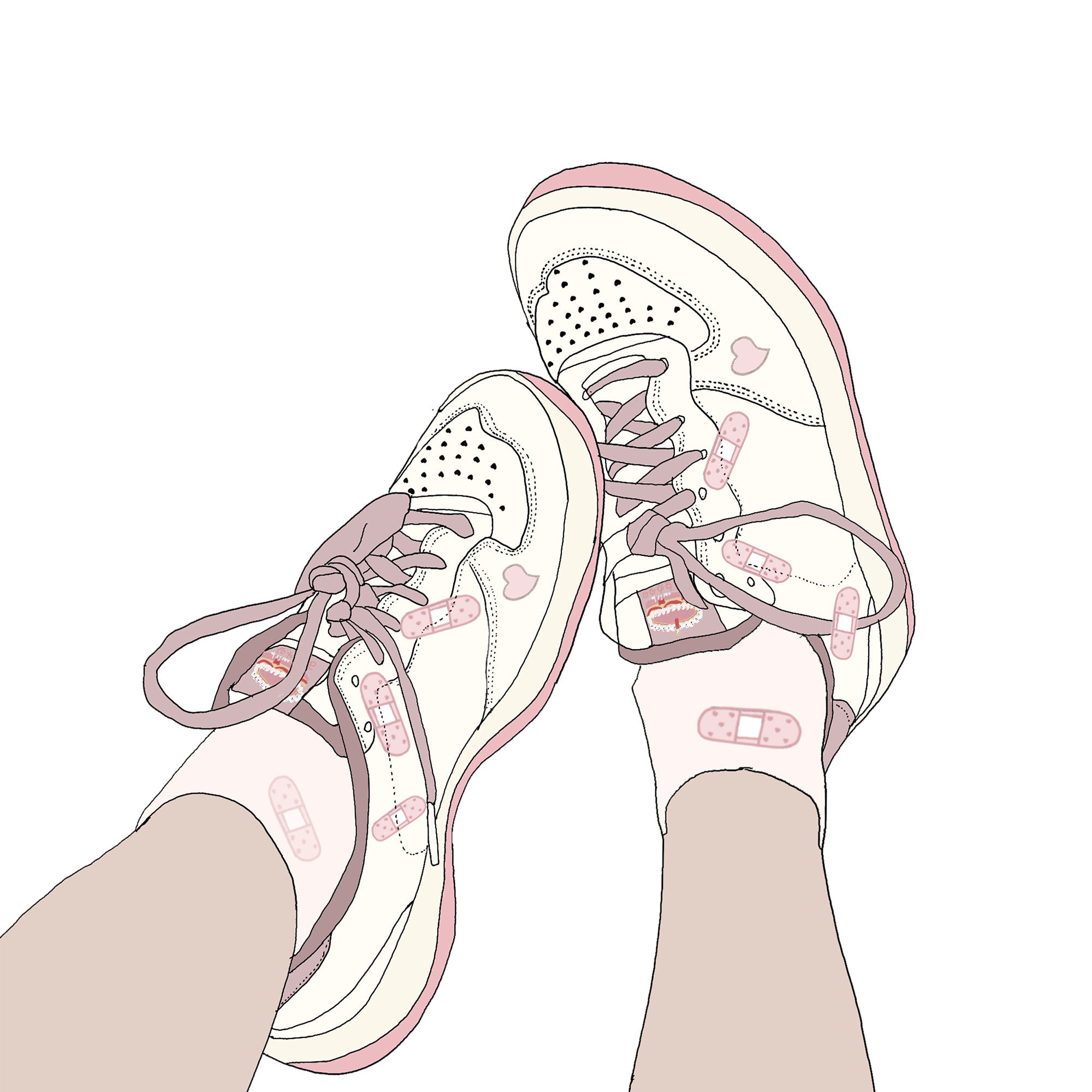 Love band-aid pink sports sneakers SS2503