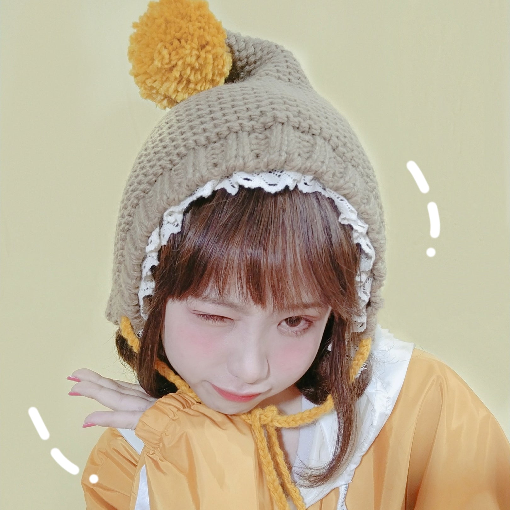 Hairball lace woolen hat  WS3044