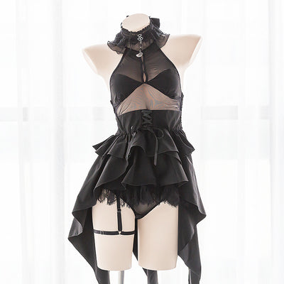 Black Swallowtail Tutu Skirt Mini Dress Set SS1120