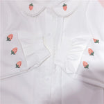 Strawberry Embroidered Long Sleeve Shirt SS3055
