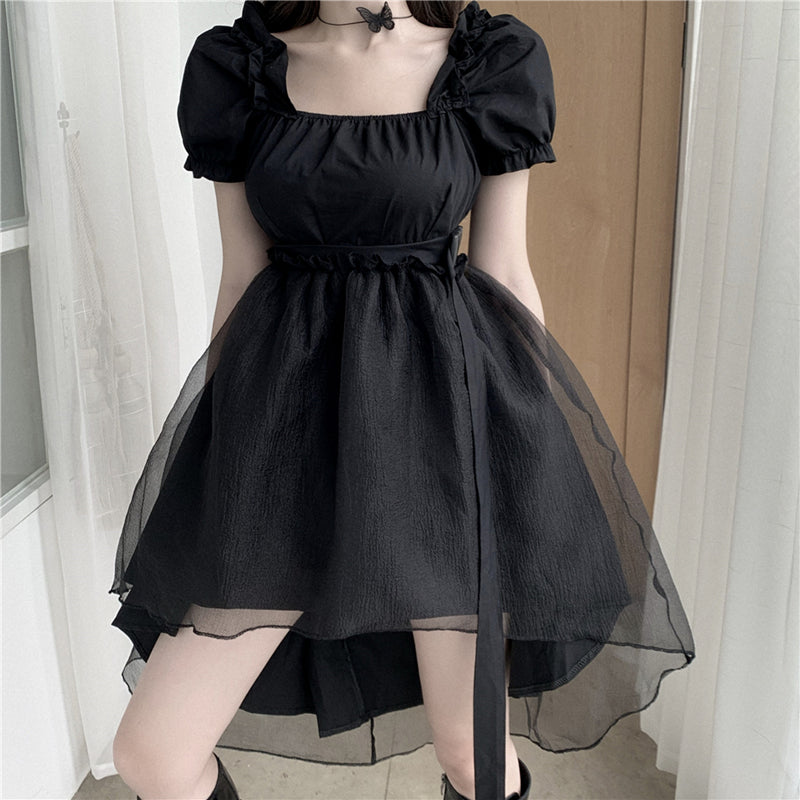 Dark girly black organza dress SS2471