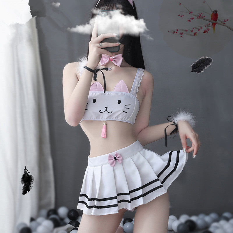 Kitty tube top and rabbit ears set SS2536