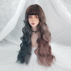 Two-tone mixed big wave long curly wig WS2220