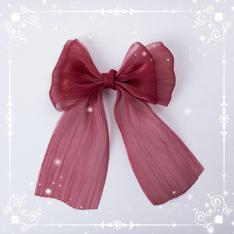 Snow yarn bow ribbon hair ornament WS3001