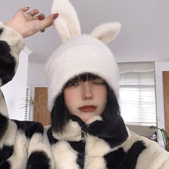 INS cute rabbit woolen hat WS3099