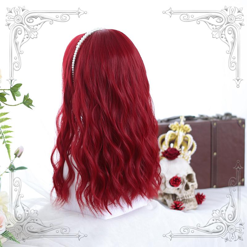 Lolita Wine Red Corrugated Curly Wig WS1007