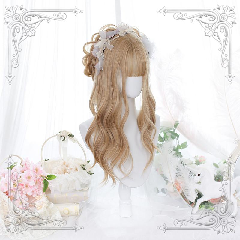 Lolita gold Long Curly Wig  WS1014