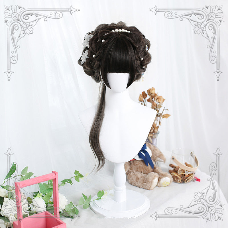 Natural sideburns and slightly curly wig WS2241