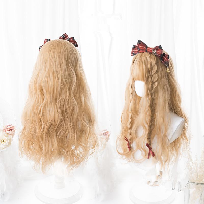 Double ponytail long curly hair female lolita wig WS2047