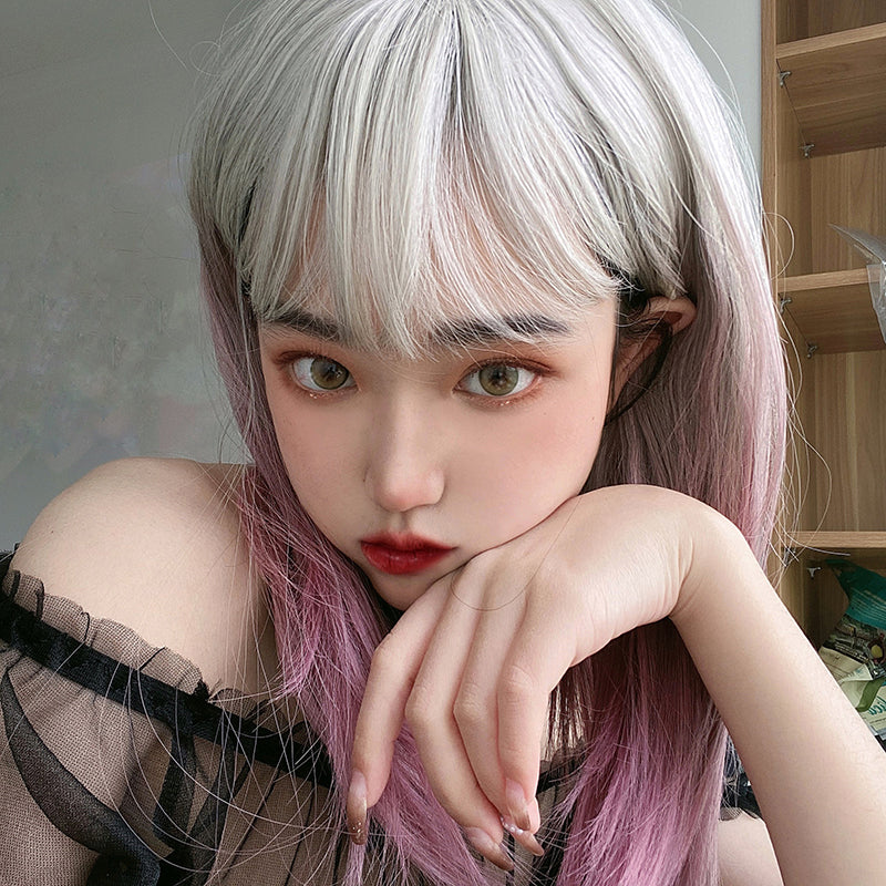lolita purple gray color gradient wig WS2252