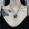 Cool girly vintage butterfly necklace SS2334