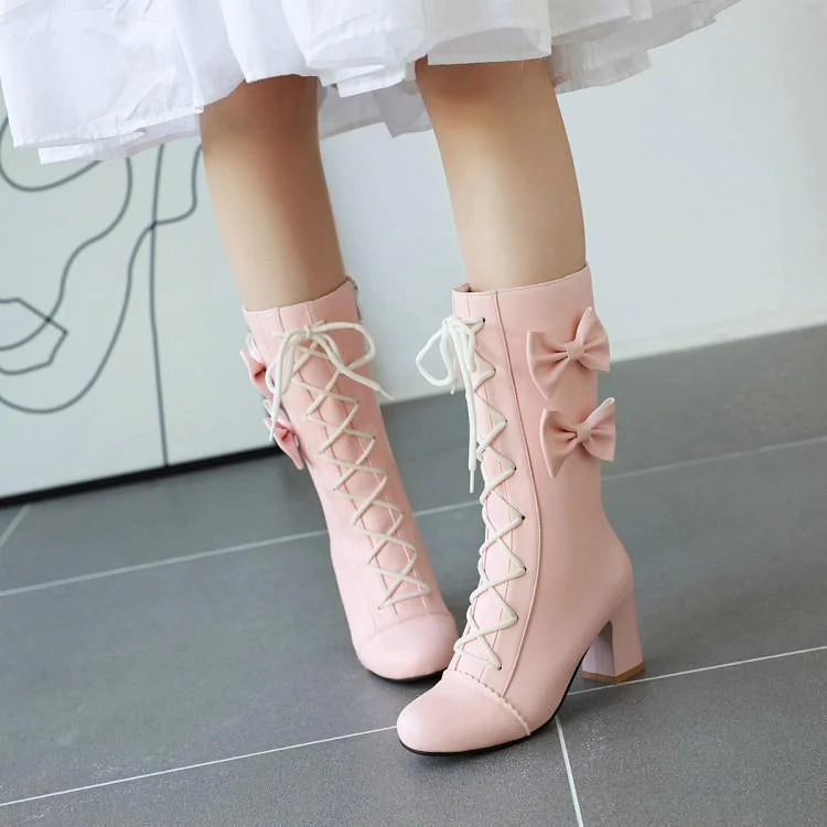 Lolita bow high boots SS3069