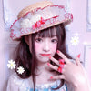 Girly candy pearl lace straw hat  WS3046