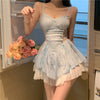 Gentle blue lace suspender dress SS2665