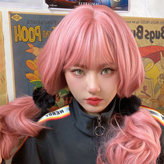 lolita pink big wave wig WS2181