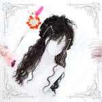Lolita Black brown Long Wavy Curly Wig  WS1058