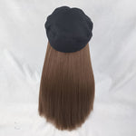 Sweet hat wig in one medium long straight wig WS2191