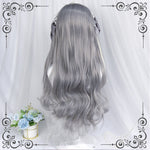 Lolita light gray long curly wig WS2245