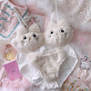 Cute pink plush cat embroidery bra set SS2354