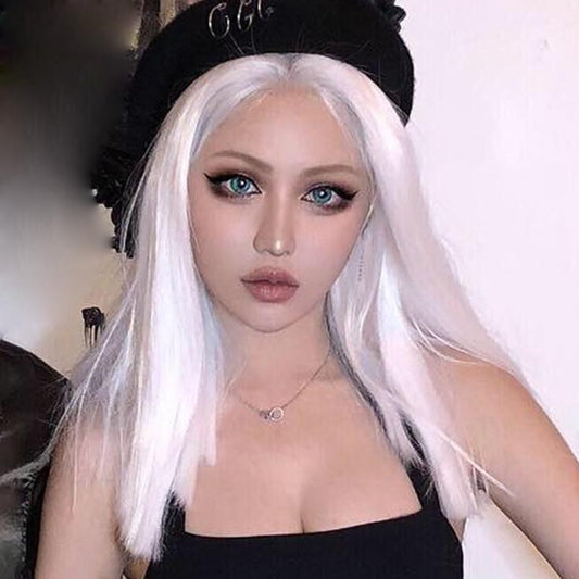 Natural white straight hair lolita wig WS1199