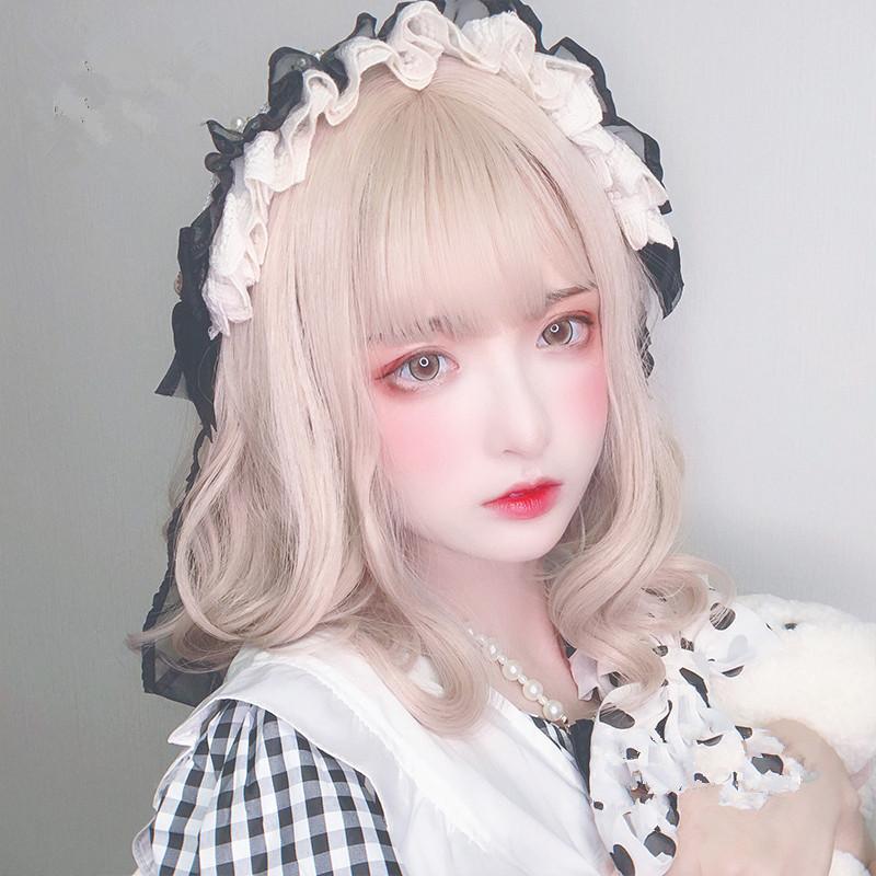 lolita girl daily long curly wig WS2142