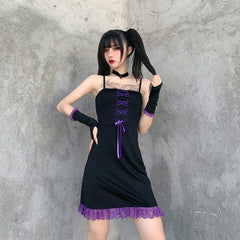Dark lace sling dress SS2281