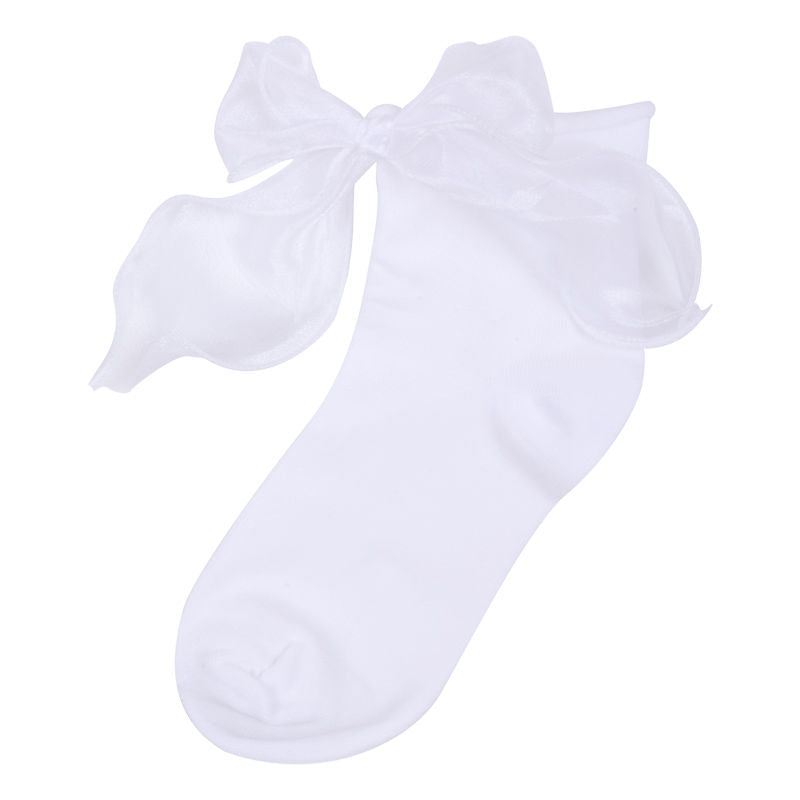 Organza bow calf socks  SS1230