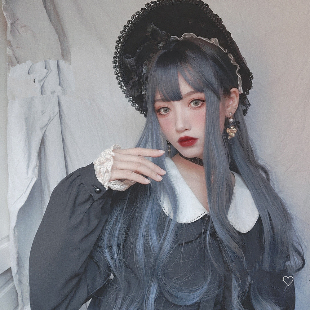 Dark loli black gray wig WS2353