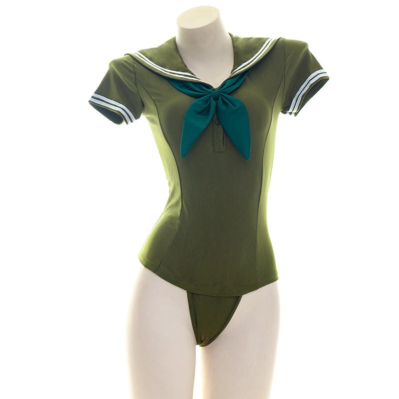 Retro green uniform pajamas   SS1204