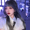 Lolita gradient blue gray long curly wig WS2226