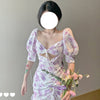 Lavender purple floral dress SS2397
