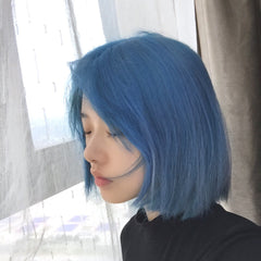 Deep sea blue short straight wig  WS2248