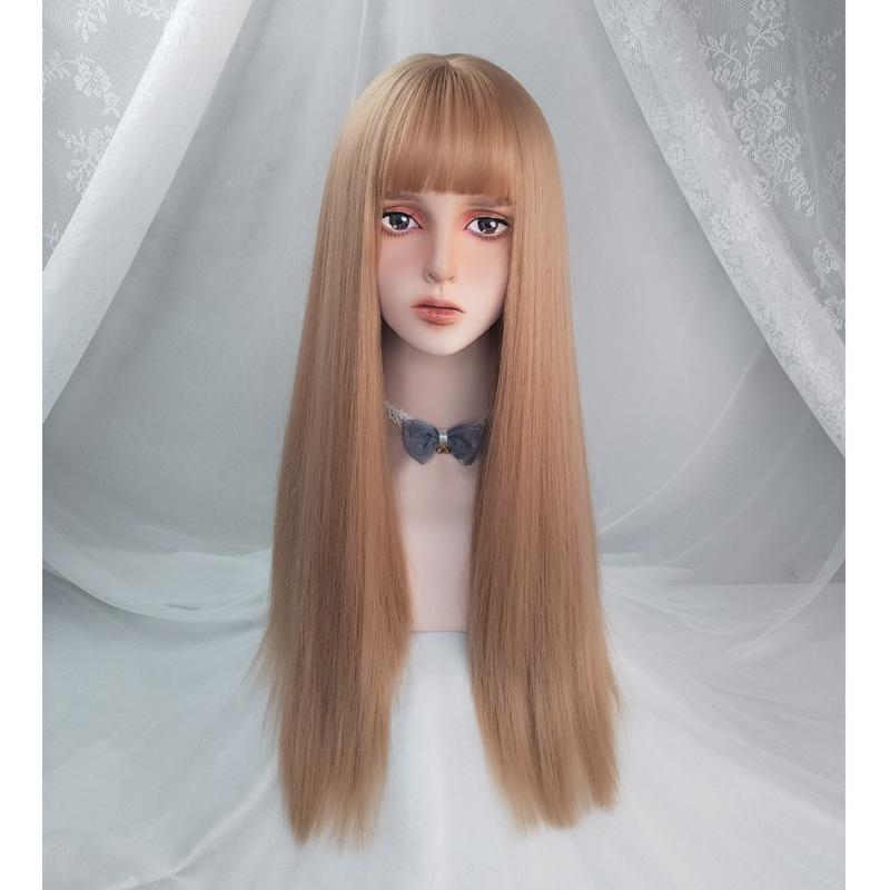 Korean fashion wig with long blond straight hair WS1132