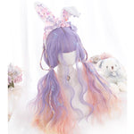 lolita natural purple powder gradient long curly hair WS2092