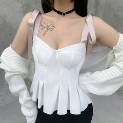 Fashion bow tie sling top  SS2343