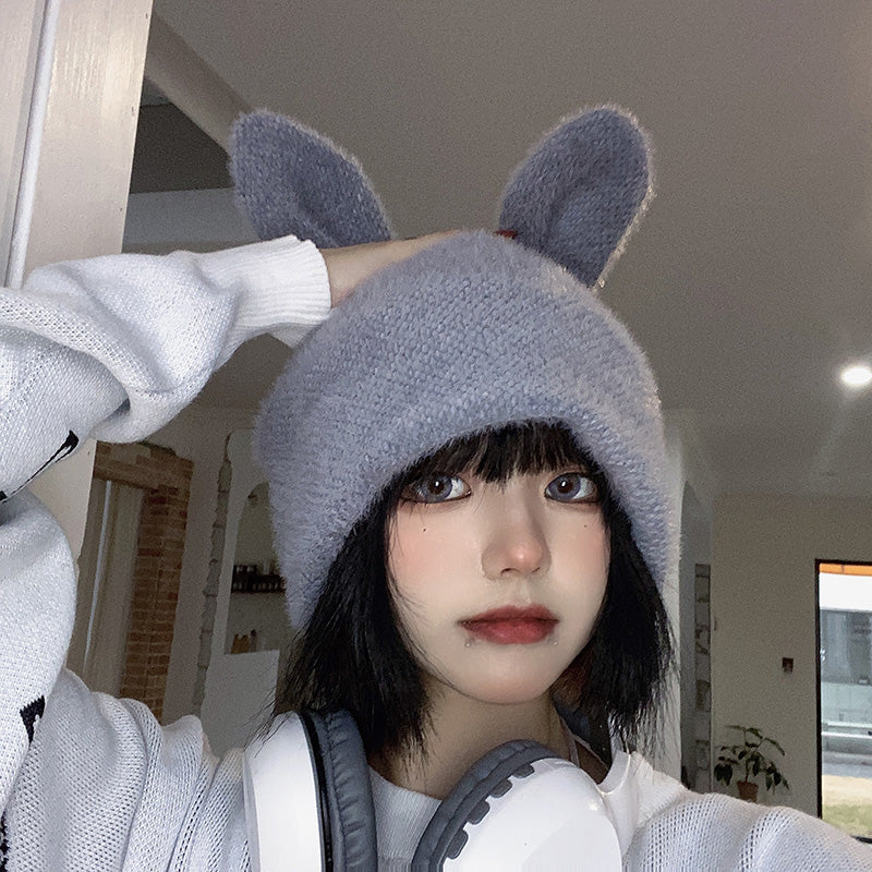 INS cute rabbit woolen hat WS3099