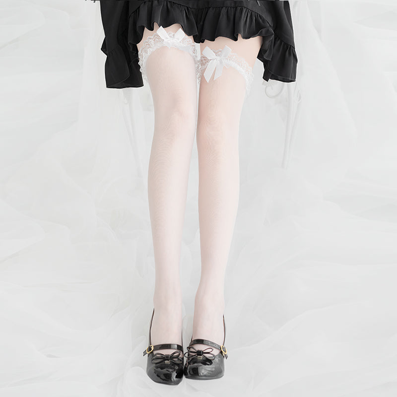 Stockings maid over the knee socks bow SS1114