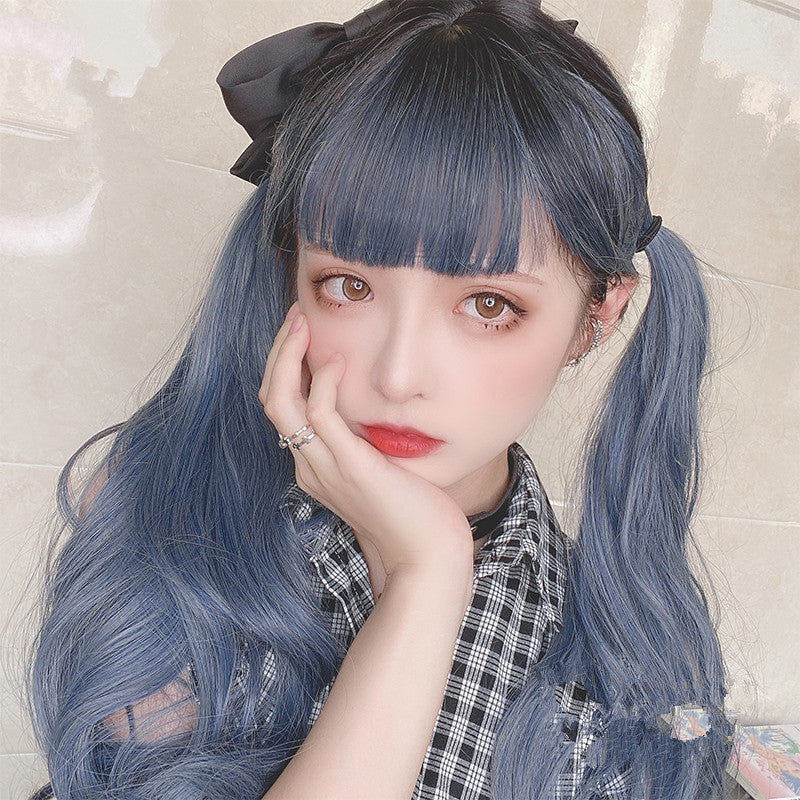 lolita natural blue gradient wig WS2174