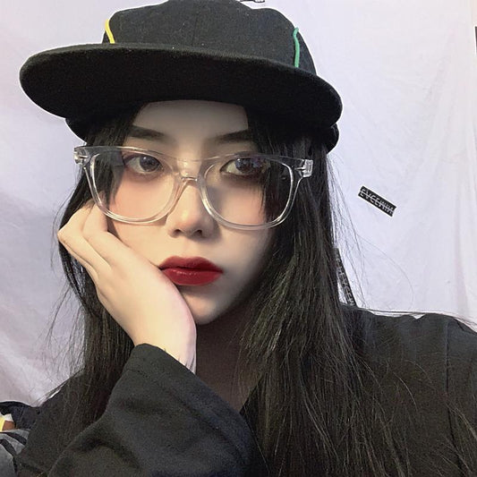 White flat mirror transparent glasses frame WS3016