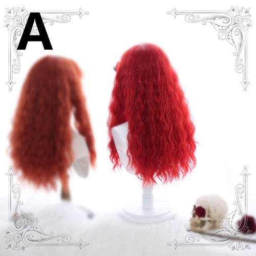 Harajuku Long Curly Hair Lolita Red Wig WS1302