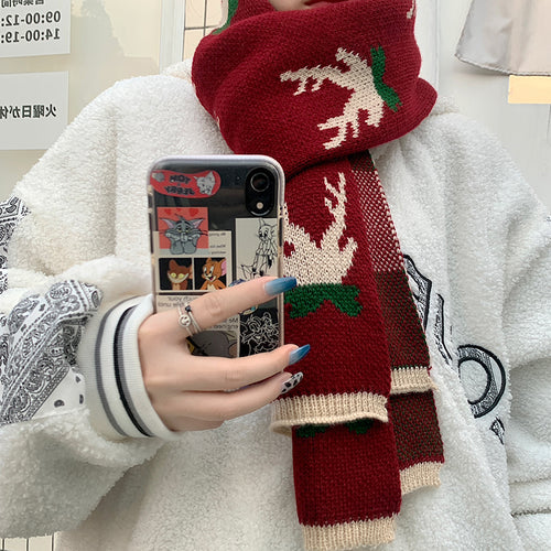 Christmas warm knitted scarf SS2336